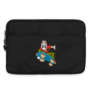 Strange fox on skateboarding - Laptop bag 13" - black - Front