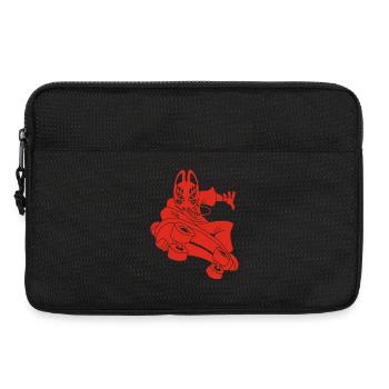 Strange red fox on skateboarding - Laptop bag 13" - black - Front