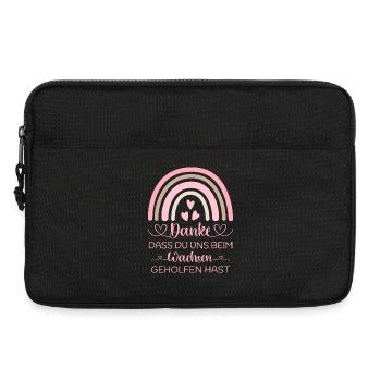 Danke dass Du uns beim Wachsen geholfen hast Kita - Laptoptasche 13" - Schwarz - Vorne