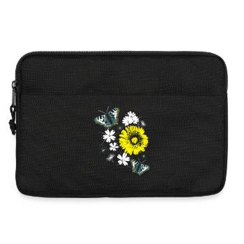 Fleurs Chrysanthèmes Papillons Été - Sacoche pour ordinateur portable 13 pouces - noir - Devant