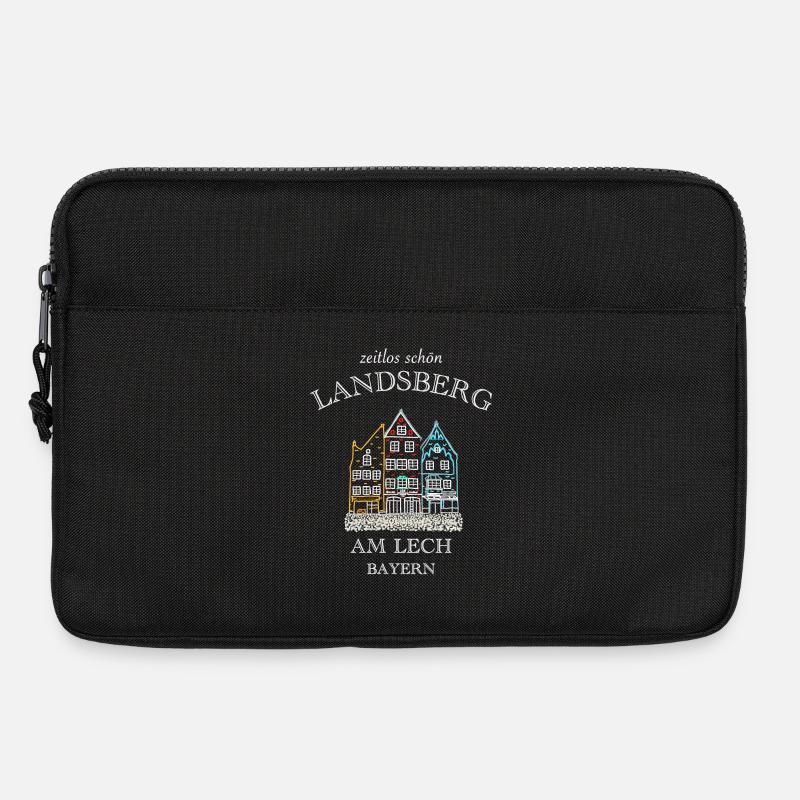 Landsberg am Lech, bunte Häuserzeile, Bayern - Laptoptasche 13" - Schwarz