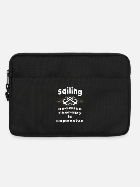 "Sailing Therapy" T-Shirt - Laptoptasche 13" - Schwarz