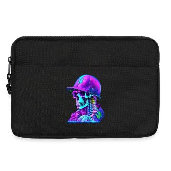 Skelett mit Kappe - Laptoptasche 13" - Schwarz - Vorne