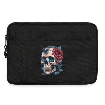 Skull with roses - Laptop bag 13" - black - Front