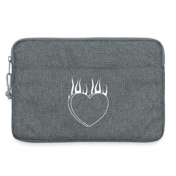 Burning heart - Laptop bag 13" - heather grey - Front