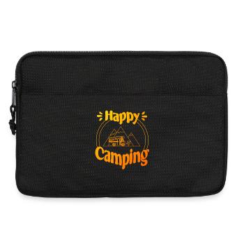 Happy Camping - conception graphique joyeuse et cool - Sacoche pour ordinateur portable 13 pouces - noir - Devant