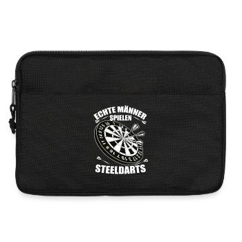Echte Männer Spielen SteelDarts - Laptoptasche 13" - Schwarz - Vorne