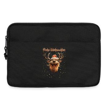 Weihnachtsmotiv Rentier - Weihnachtsoutfit lustig - Laptoptasche 13" - Schwarz - Vorne
