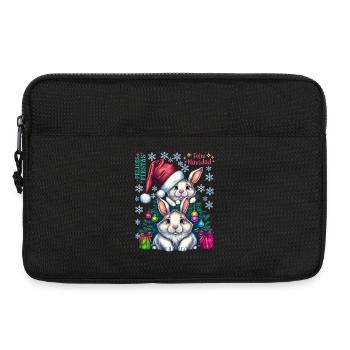 Festliche Osterhasen mit Weihnachtsmütze - Laptoptasche 13" - Schwarz - Vorne