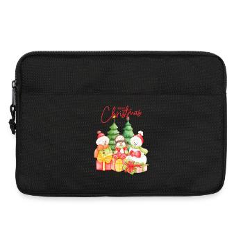 Festive Christmas Snowmen and Presents Design - Laptop bag 13" - black - Front