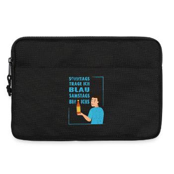 sonntags trage ich blau - very funny - Laptoptasche 13" - Schwarz - Vorne