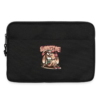 Summertime Bunny Tattoo Sneaker Glace Plage d’été - Sacoche pour ordinateur portable 13 pouces - noir - Devant