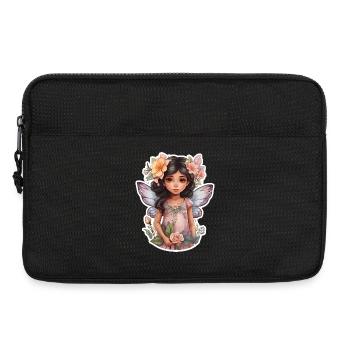 Petite fée avec des fleurs - Sacoche pour ordinateur portable 13 pouces - noir - Devant