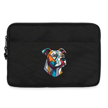Staffordshire bull terrier géométrique, staffy - Sacoche pour ordinateur portable 13 pouces - noir - Devant