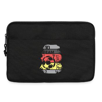 Fußball Deutschland Fanshirt Collage Ball Logo - Laptoptasche 13" - Schwarz - Vorne