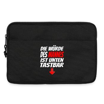 Männer Würde Unten Tastbar Lustiges Spruch-Shirt - Laptoptasche 13" - Schwarz - Vorne
