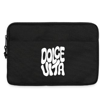 Retro Blockschrift Schwarzweiß Dolce Vita  - Laptoptasche 13" - Schwarz - Vorne