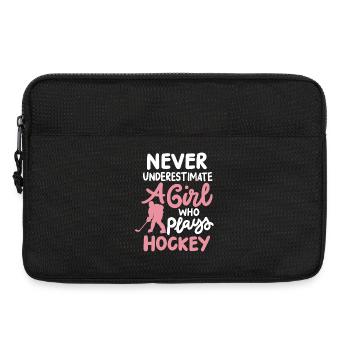 Eishockey Mädchen Hockey Spieler - Laptoptasche 13" - Schwarz - Vorne