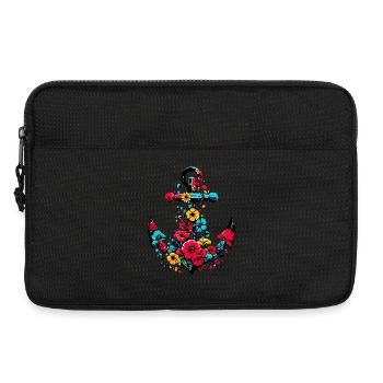 An Anchor with Flowers - Laptop bag 13" - black - Front