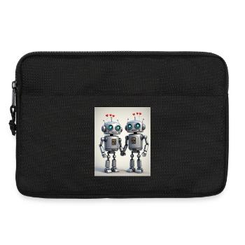 Couple de robots - Sacoche pour ordinateur portable 13 pouces - noir - Devant