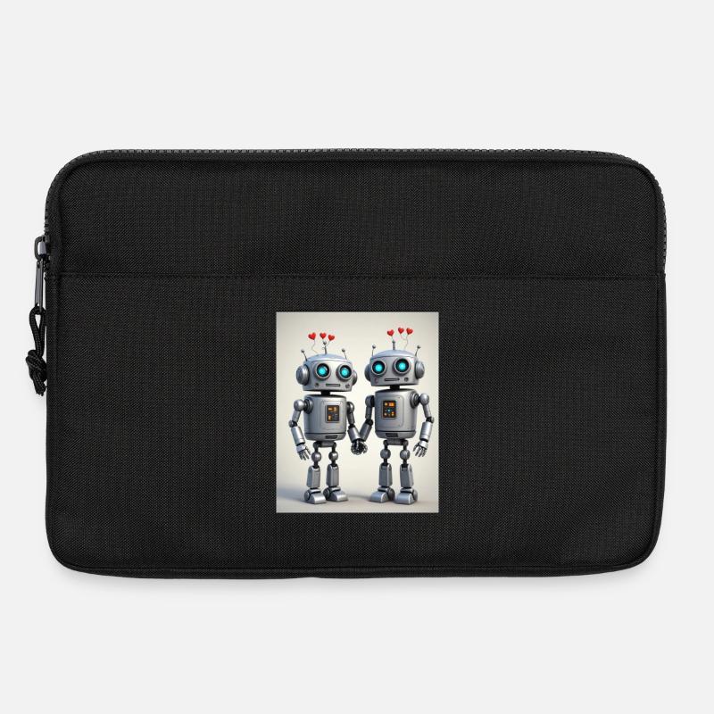 Robot Couple - Laptop bag 13" - black