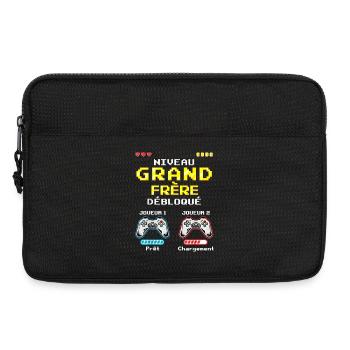 Niveau Grand Frére Débloqué Gamer Bientôt Futur - Sacoche pour ordinateur portable 13 pouces - noir - Devant