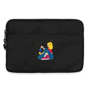 Fille de Noël avec des étoiles rouge-bleu-vert - Sacoche pour ordinateur portable 13 pouces - noir - Devant