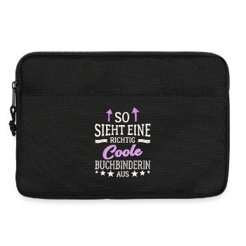 So sieht eine richtig coole Buchbinderin aus - Laptoptasche 13" - Schwarz - Vorne