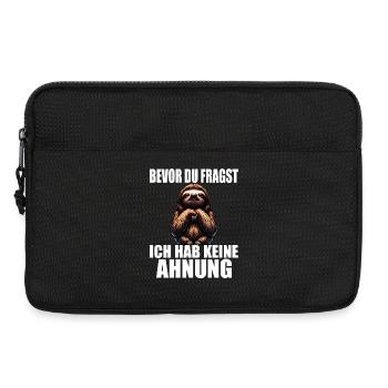 Faultier Humor lustige Sprüche keine Ahnung - Laptoptasche 13" - Schwarz - Vorne