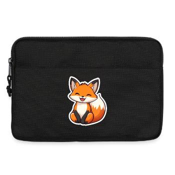 Renard mignon et heureux dans le style dessin animé - Sacoche pour ordinateur portable 13 pouces - noir - Devant