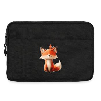 Fuchs mit Schmetterling - Laptoptasche 13" - Schwarz - Vorne