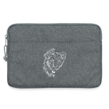 halb Löwe halb Löwenkind - Laptoptasche 13" - Grau meliert - Vorne