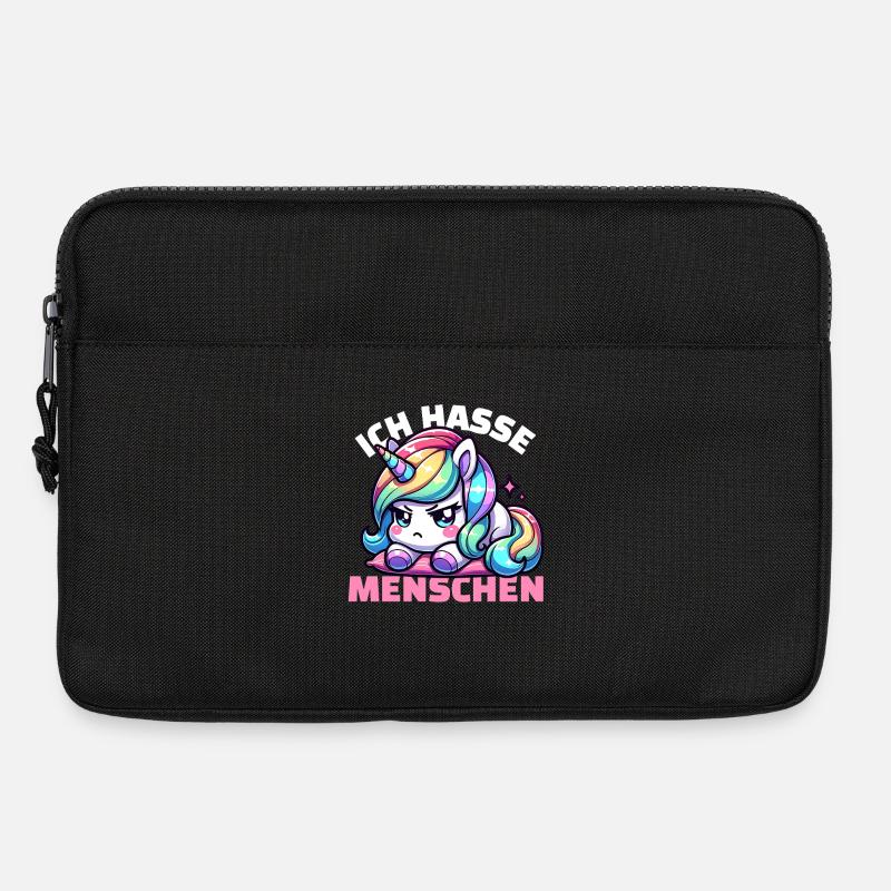 Grumpy unicorn is annoyed by people - Laptop bag 13" - black