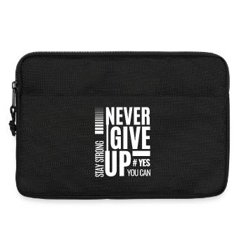 Ne jamais abandonner la typographie audacieuse - Sacoche pour ordinateur portable 13 pouces - noir - Devant