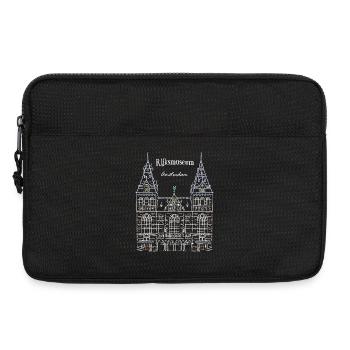 Amsterdam Rijksmuseum, Pays-Bas, dessin à la main - Sacoche pour ordinateur portable 13 pouces - noir - Devant