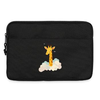 Gentle giraffe above the clouds – Dreamlike motif - Laptop bag 13" - black - Front