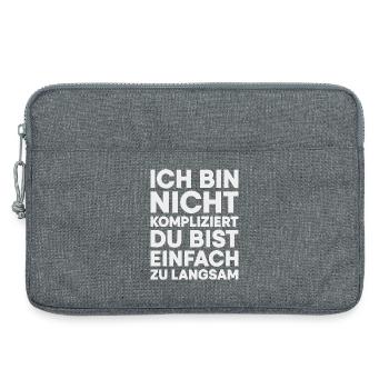 Ich bin nicht kompliziert - Laptoptasche 13" - Grau meliert - Vorne