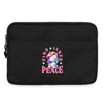 Finde Innere Ruhe Einhorn Yoga - Laptoptasche 13" - Schwarz - Vorne