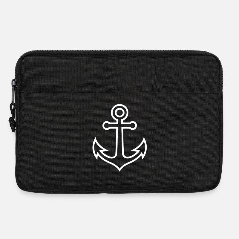 Einfacher nautischer Anker - Laptoptasche 13" - Schwarz