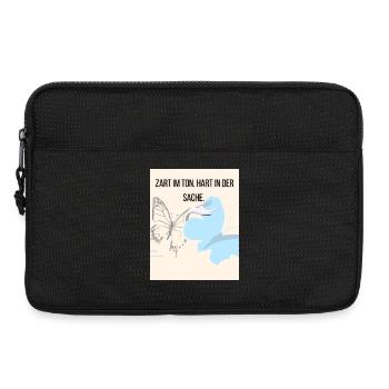Gentle empathy with butterfly and stork - Laptop bag 13" - black - Front