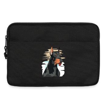Playful Doberman Portrait Artwork - Laptop bag 13" - black - Front
