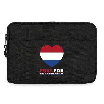 Heart with Netherlands flag and prayer text - Laptop bag 13" - black - Front