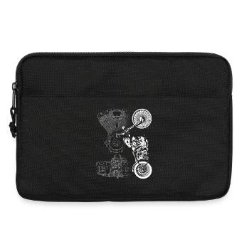 Motorrad, Biker, Motor, V-Twin, Biker - Laptoptasche 13" - Schwarz - Vorne