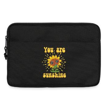 Strahlende Sonnenblume mit Sonnenbrille - Laptoptasche 13" - Schwarz - Vorne
