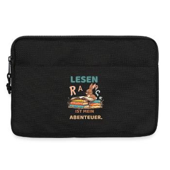Leseabenteuer mit Häschen - Laptoptasche 13" - Schwarz - Vorne