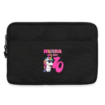 Einhorn - Hurra ich bin 10 - Laptoptasche 13" - Schwarz - Vorne