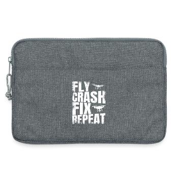 Fly_Crash_Fix_Repeat - Laptoptasche 13" - Grau meliert - Vorne