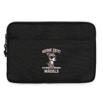 Dicton du propriétaire de chien Pas de temps que j’ai pour les filles - Sacoche pour ordinateur portable 13 pouces - noir - Devant