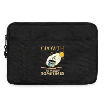 Growth metaphor with flower in pot - Laptop bag 13" - black - Front