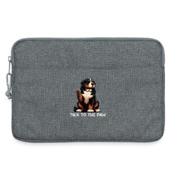 Parlez au bouvier bernois Paw Chiens de montagne - Sacoche pour ordinateur portable 13 pouces - gris chiné - Devant